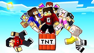 10 AMIGOS sobrevivendo EM 1 BLOCO no Minecraft