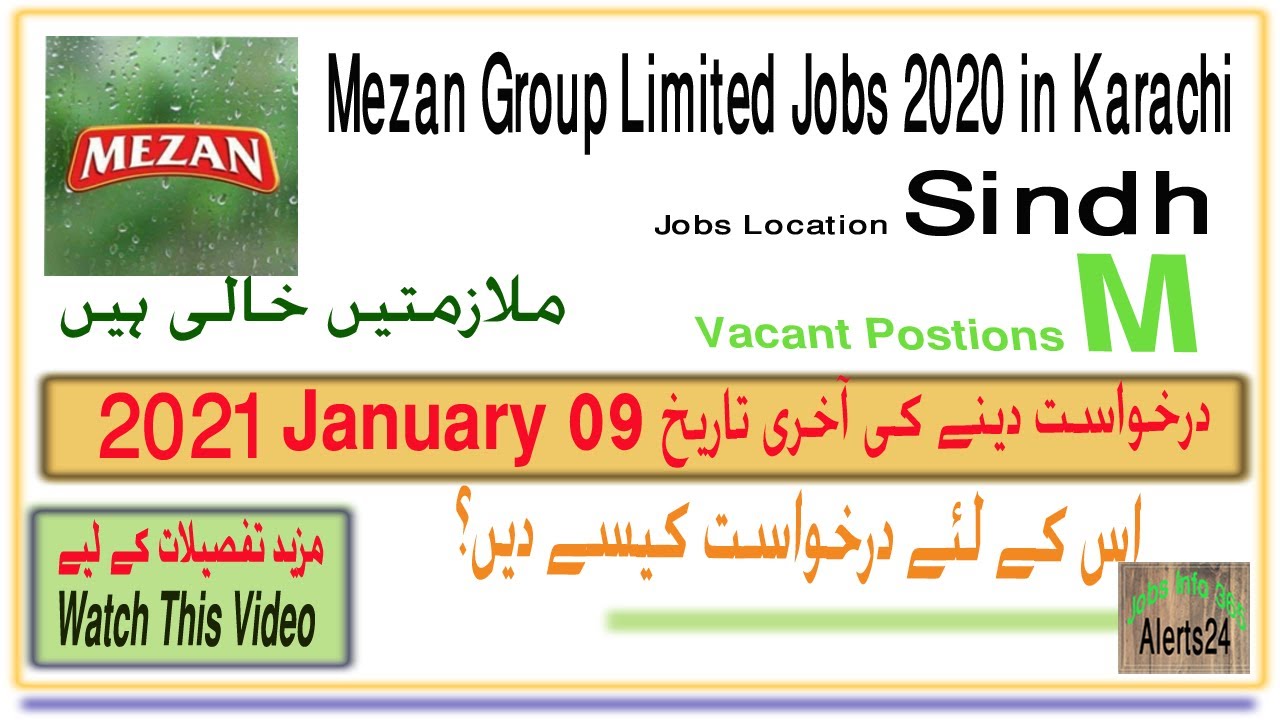 Latest Jobs in Karachi 2020 Today Mezan Group Jobs 2021 Latest Jobs in Karachi 2021 YouTube
