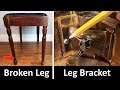 Piano Bench Leg Repair with Leg Bracket - Kerf Mount Corner Bracket | Woodworking How-to