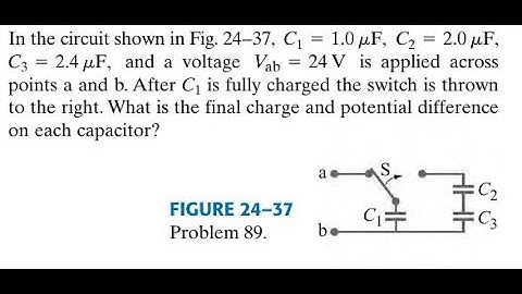 In the circuit shown in Fig. and a voltage is applied across points a and b. After is fully charge