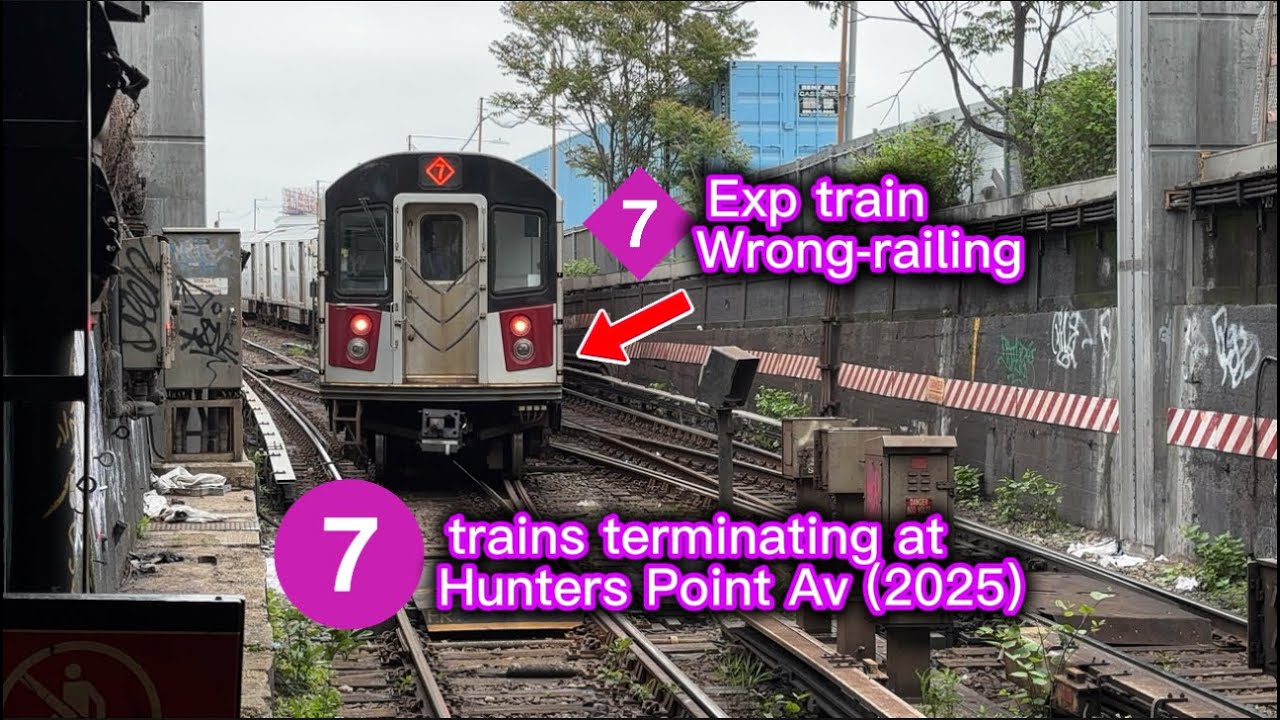 R188 7 trains terminating at Hunters Point Av (Emergency Reroute 2025 ...