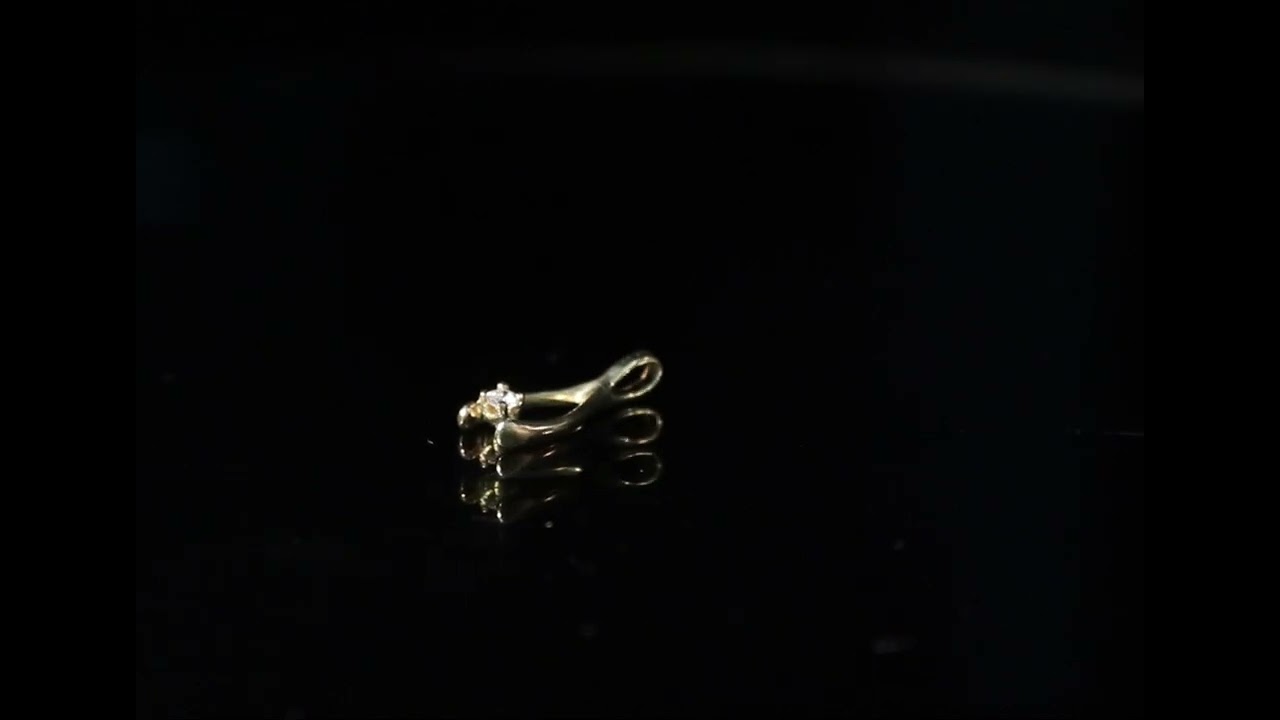 CI0001177 - 0.7 grams 9 carat Yellow Gold With Bone Charm with a Diamond