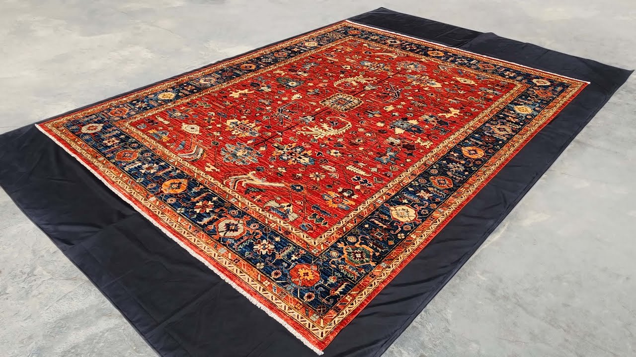 9x12 Red Ziegler Rug | 12x11.7ft / 2.77m x 3.57m - YouTube