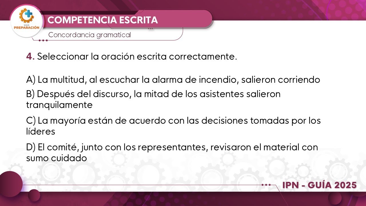 Guía IPN nivel superior 2025 | Competencia escrita | Pregunta No.4