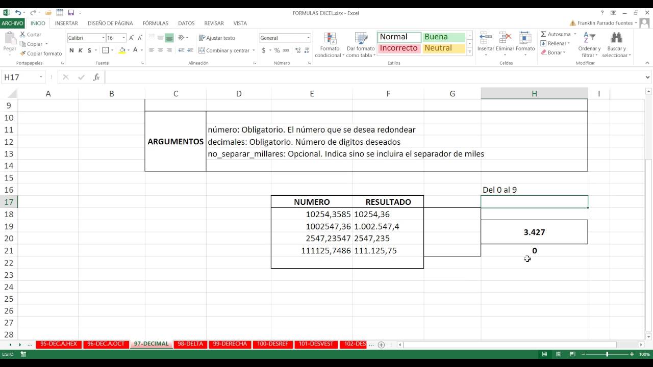 Funci n DECIMAL Excel 2013 97 De 448 HD YouTube