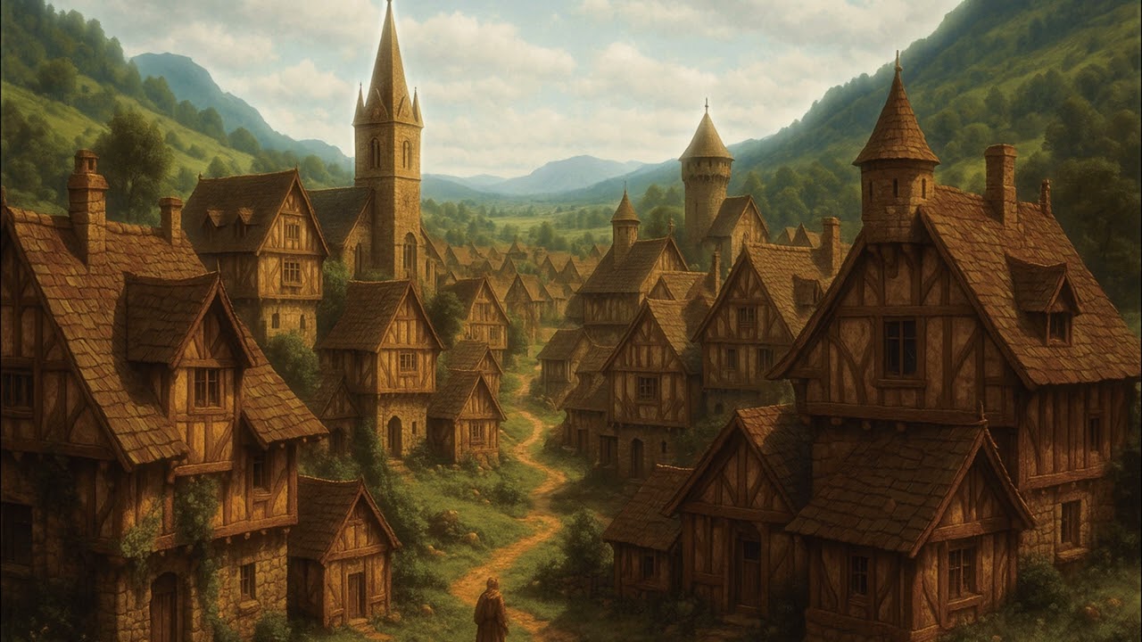 Relaxing Celtic Music: Fantasy Medieval Music | Harbor in the Countryside Village