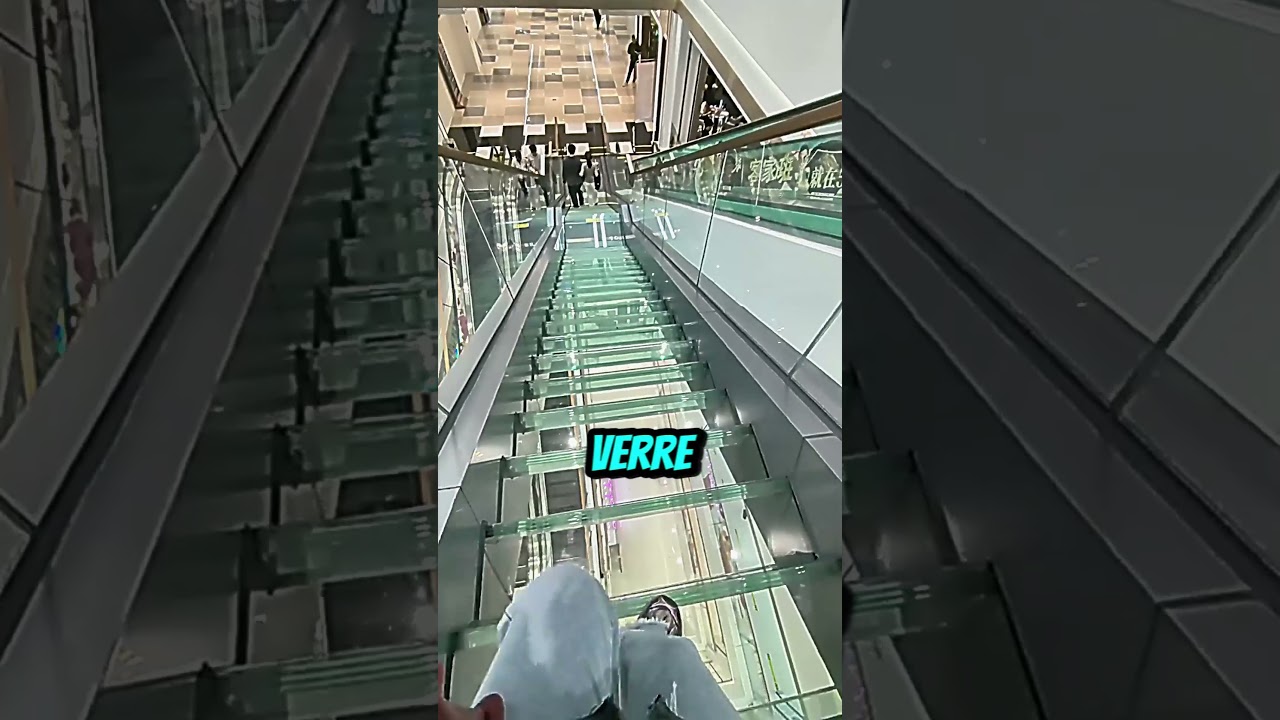 Un escalier en verre&hellip; au-dessus du vide ! Effet vertige garanti 😱🪞