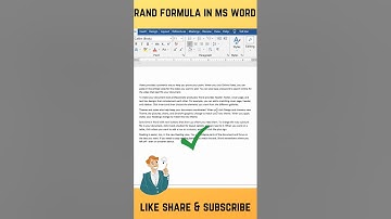 ✅Write Paragraph In Second In MS Word || Using Rand Formula 🤓#rand #msword
