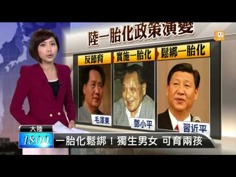 【2013.12.28】一胎化鬆綁！獨生男女 可育兩孩 -udn tv