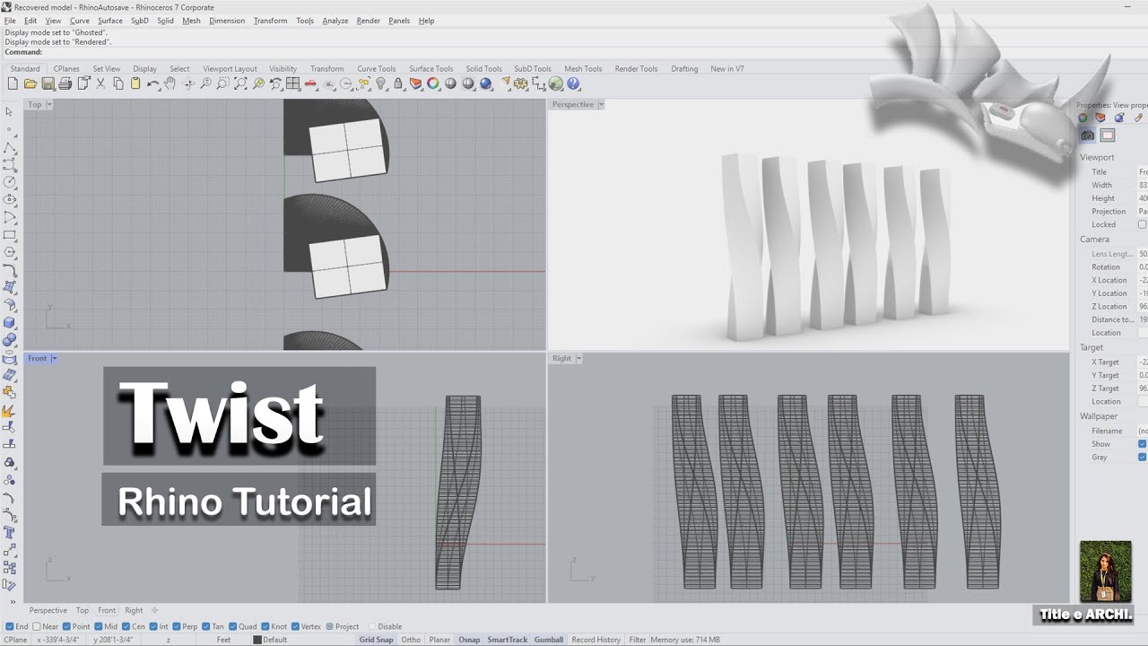 Learn a New Rhino Command!Software Rhino Tutorial on the Twist Command ...