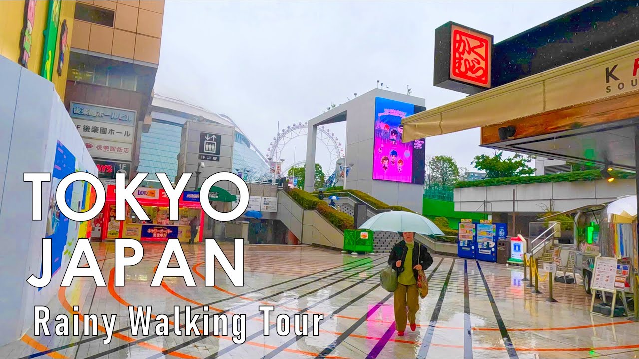 Tokyo, Japon | Station Suidobashi | Balade sous la Pluie 4K
