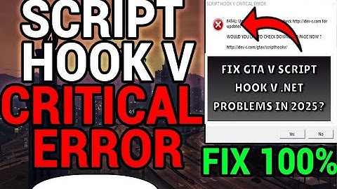 FIX GTA V Script Hook V .NET PROBLEMS in 2025