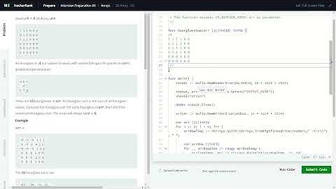 Hackerrank - Interview Preparation Kit - Arrays Challenges - 2D Arrays (EP5)