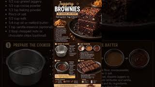 Eggless Jaggery Brownies in Cooker #eggless#shorts#sweettooth#dessert#viral#easyrecipe#homemade