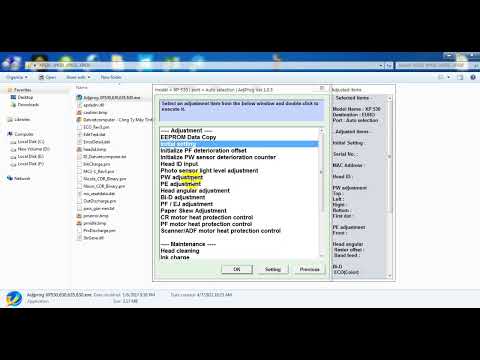 video ADJPROG RESET Epson XP-530, XP-630, XP-635, XP-830 Adjustment Program, how to reset Printer Epson