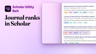 Scholar Utility Belt: journal rankings and h-index in Google Scholar