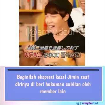 Ekspresi jimin saat di cubit para member..😀