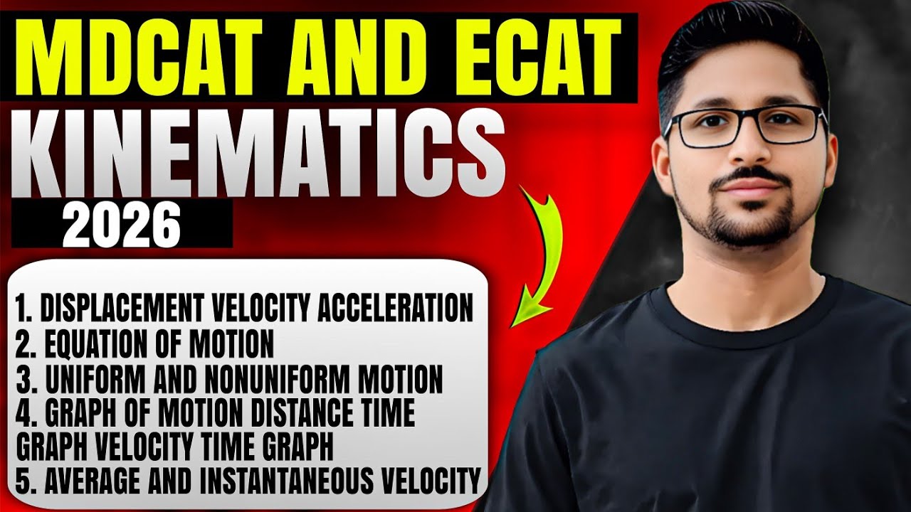 MDCAT and ECAT Kinematics || Equation of motion || Uniform & Non uniform motion | Graphs of motion