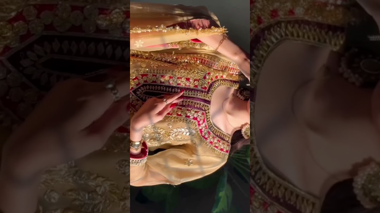 PARTY LIKE A QUEEN 🎉✨ Royal Golden Embroidered Suit Look💖 