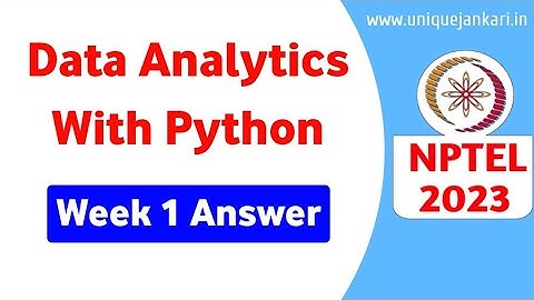 Data Analytics With Python | Week-1 Assignment Answers | NPTEL 2023 Solutions #Quiz