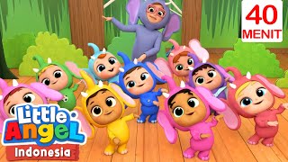 🐘10 Gajah Kecil Imut🐘 | Little Angel | Kartun dan Lagu Anak | Moonbug Kids Indonesia