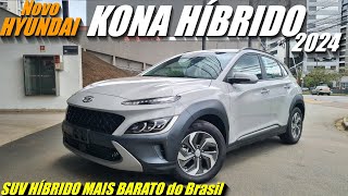 Hyundai KONA HYBRID 2024. O SUV Híbrido mais barato do Brasil e faz até 24 km por litro.Vale a pena