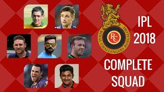 Royal Challengers Bangalore 2018 Team Squad | IPL 2018 Captain Virat Kohli