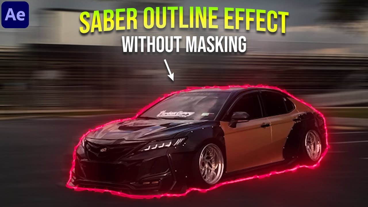 Car Saber Outline Effect Without Masking in After Effects