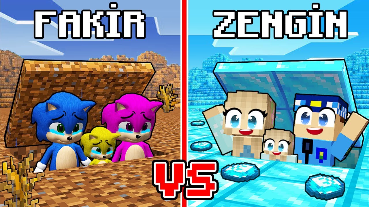 Zengin Berca vs Fakir Bebek Sonic Aile Gizli Üs Kapışması! -Minecraft