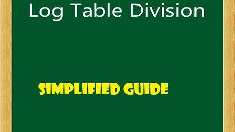 Division using log tables