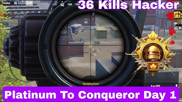 36 Kills Hacker Platinum To Conqueror Rank Push Day 1 Hacker Lobby in BGMI Tips and Tricks