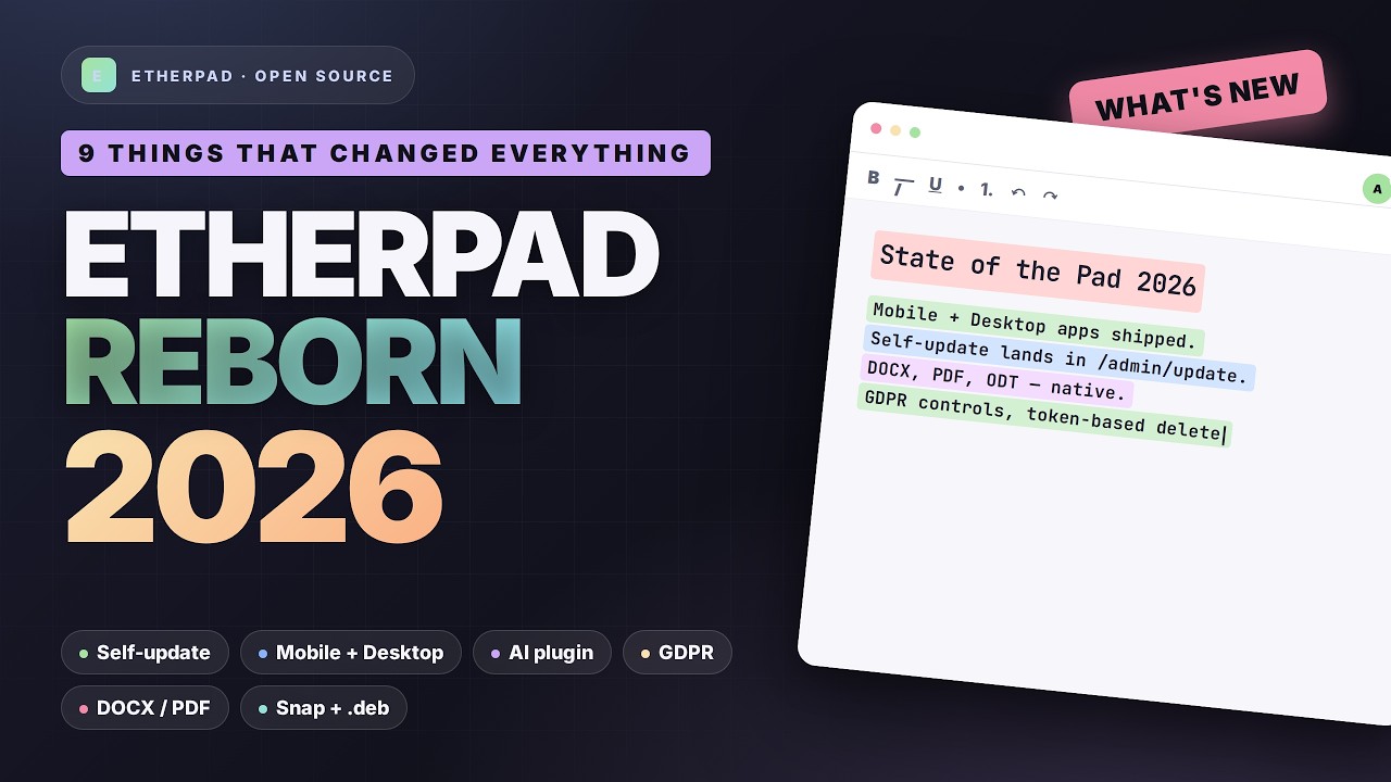 State of the Pad 2026 — what's new in Etherpad - YouTube