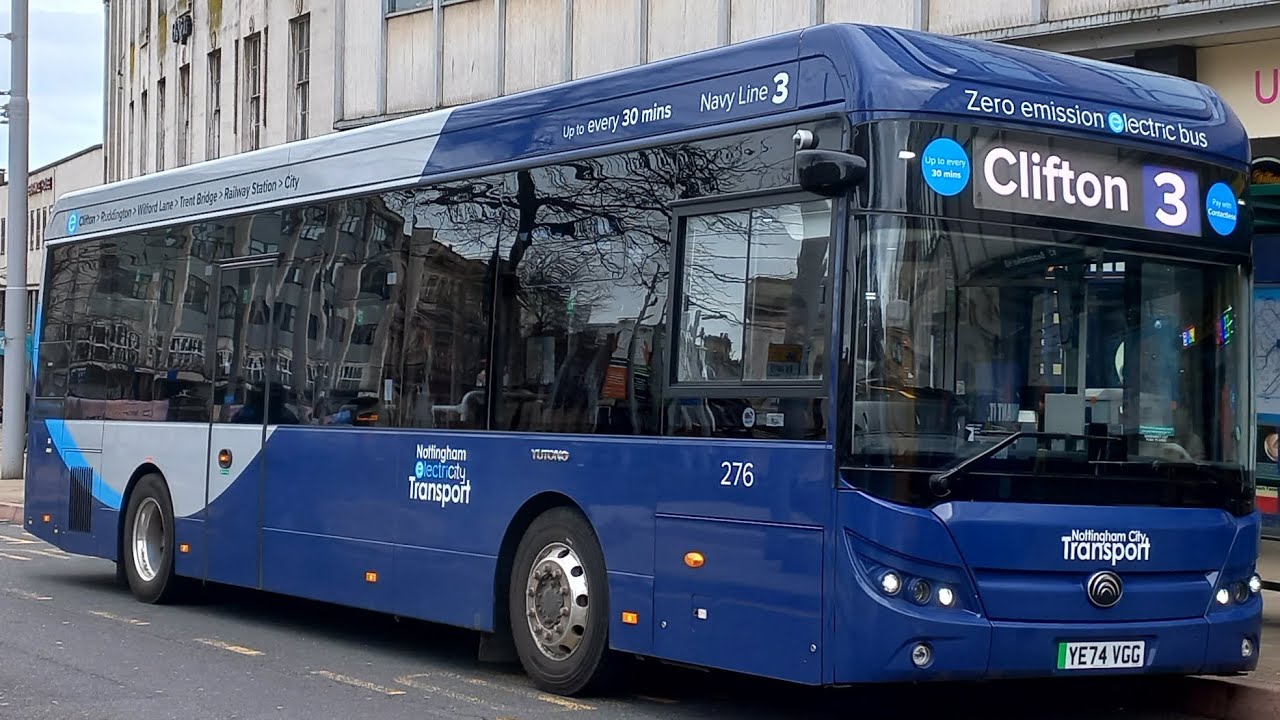 *Electric kickdown* Nottingham City Transport 276 (YE74 VGG) Yutong E10 | Route 3