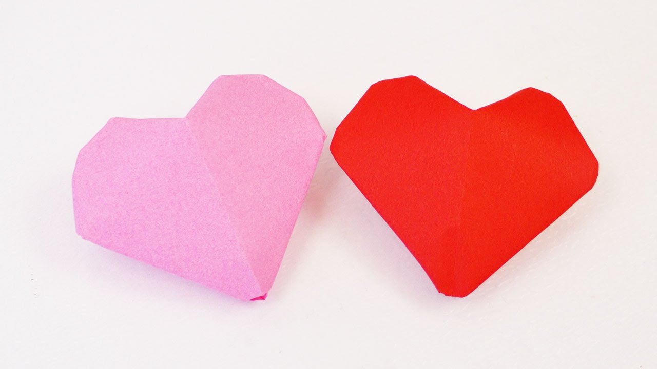 3d Herz Origami Kleine Herzen Zum Aufblasen Falten Einfach Suss Valentinstag Youtube