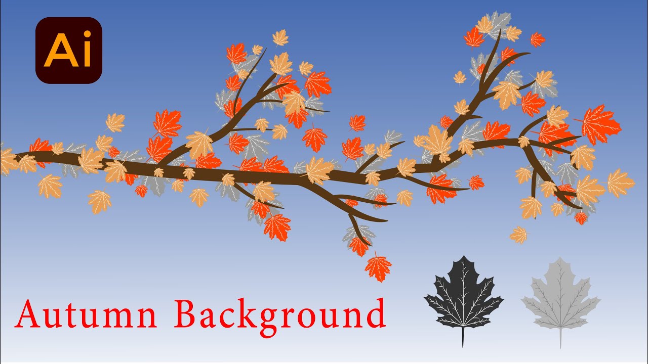 Create an Autumn background with Maple leaves - Adobe Illustrator Tutorial