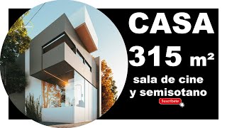 Como construir mi casa en un terreno de 6*20 con CON CINE Y SEMISOTANO   | PLANOS mx arquitectura