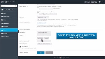 How to create and manage users in Plesk