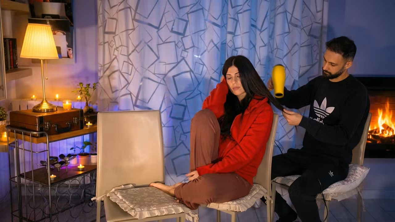 Couple ASMR Relaxation – Cozy Hair Dryer Sounds to Pamper and Relax You Deeply