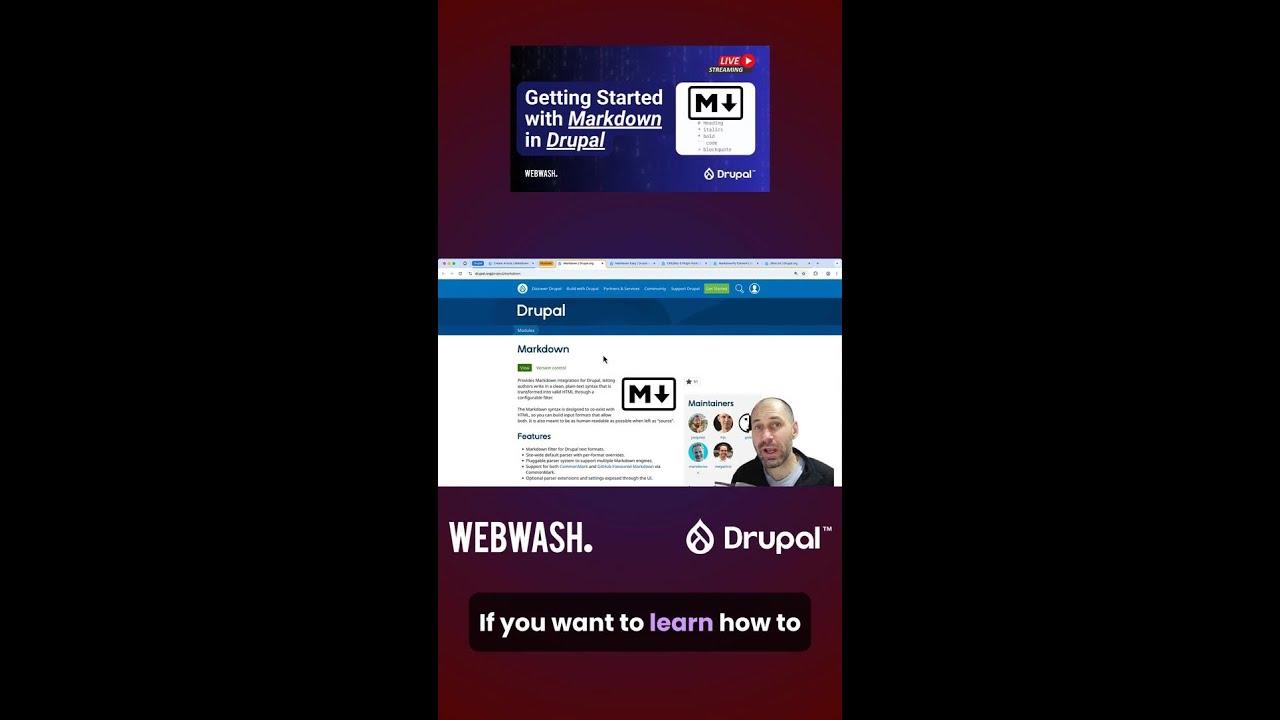 Summary: (Part 1) Getting Started with Markdown in Drupal - YouTube