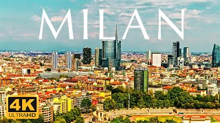 Milan Italy 4k  1 Hour Drone Aerial Relaxation Film ,Calming Music,Stunning and Relaxing Views