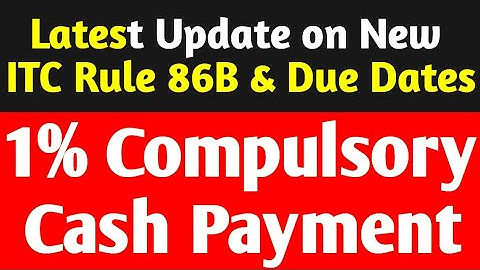 Latest : Update on New ITC Rule 86B Implementation Date & Due Dates, GST Latest Updates