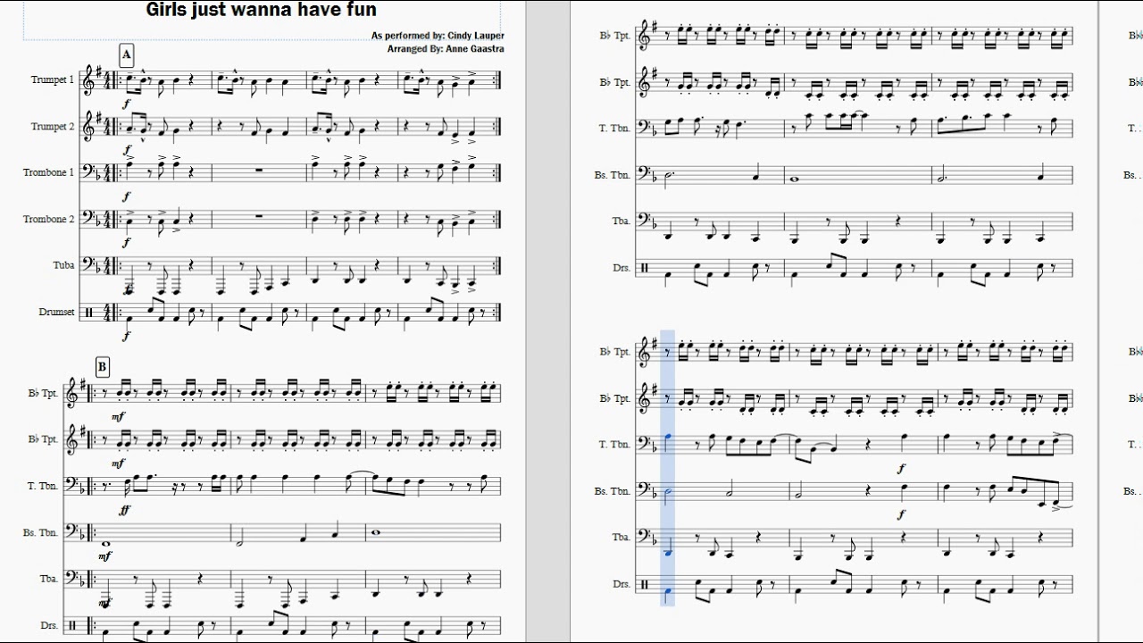 girls wanna have fun final sheet music youtube girls just want to have fun sheet music