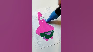 How to draw Patrick on playing cards! posca markes  #drawing #posca #spongebob #patrick  #howtodraw