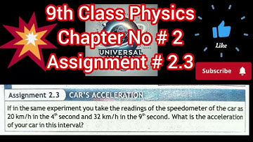 Class 9th Physics | Chapter 2 Assignment 2.3 Solution | Step-by-Step Guide