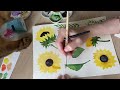 Sunflower bouquet watercolor clipart. Yellow flowers PNG