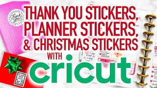 HOW TO MAKE THANK YOU STICKERS, PLANNER STICKERS & CHRISTMAS STICKERS CRICUT PRINT THEN CUT STICKERS screenshot 1