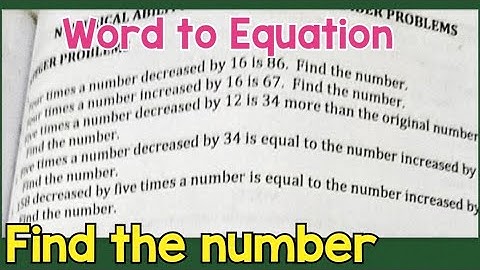 P1 of 3: Numerical Ability Worksheet 28: Number Problems | Word to Equation
