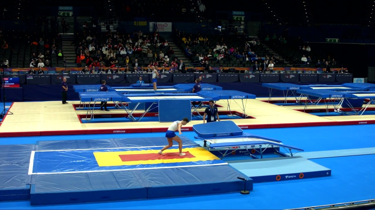 Youtube video: PAPADATOS Ioannis (GRE)_M_2023 Trampoline Worlds_Qualification_Double Mini_R1