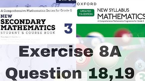 EXERCISE 8A| QUESTION 18,19|Arc length and Area of circle| New Secondary Mathematics 3| D3