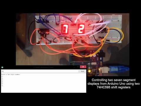 Arduino Uno - Dual Seven Segment Display with two 74HC595